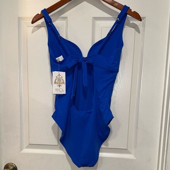 Becca Color Code V-Wire One-Piece Swimsuit, Ultra Marine color Size Large - Picture 4 of 7